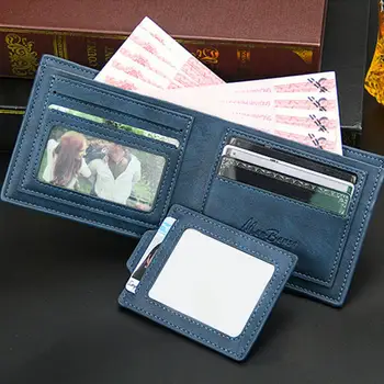 Dobre vyzerajúci Muž Peňaženky Slim Kreditné Karty Prípade Jemné Šitie Bi-fold Mužov Business Slim Peňaženky