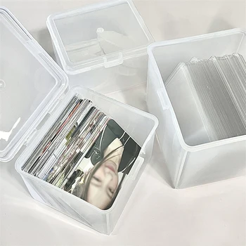 Photocards Úložný Box Priehľadný Nálepky Kórea Idol Držiteľa Karty Stôl Skladovanie Organizátor Klasifikácia Box Kancelárske Potreby