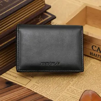Pánske Klasické Krátke Čierne Peňaženky Módne Originálne Kožené Peňaženky Bifold ID Kreditnej Karty Kabelku Peniaze Klip Billford Držiteľov Karty